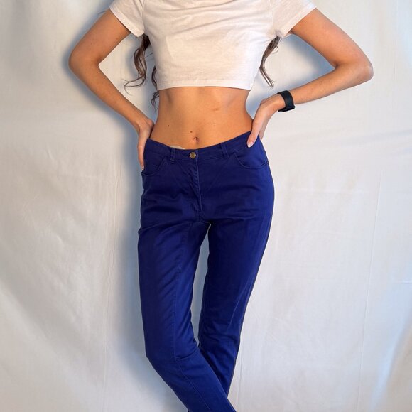 H&M Royal Blue Straight Leg Jeans US Size 6 [Great Condition] - Picture 1 of 3